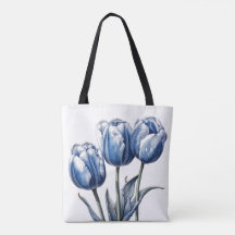 Tulips in Delft Blue