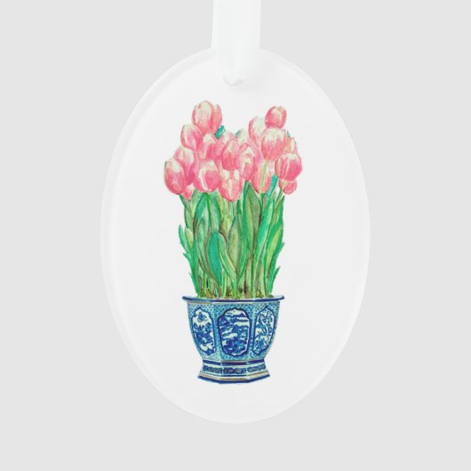Tulips in Delft Pot Ornament (Rückseite)