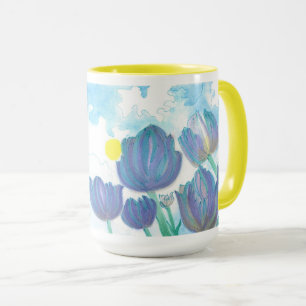 Tulips in der Sonne Aquarell Tasse