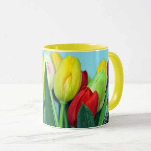 Tulips in der Springtime-Tasse Tasse (VorderseiteRechts)