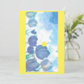 Tulips in der Wasserfarbe der Sonne Dankeskarte (Stehend Vorderseite)