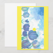 Tulips in der Wasserfarbe der Sonne Dankeskarte (Vorne/Hinten)