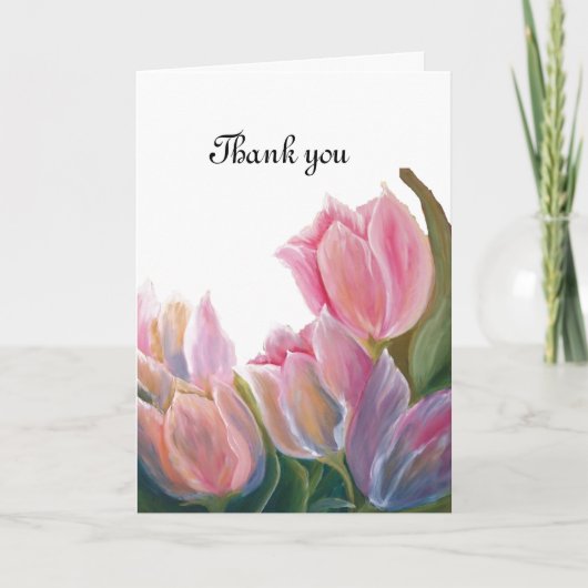 TULIPS IN EINEM GARTEN DANKESKARTE (Vorderseite)