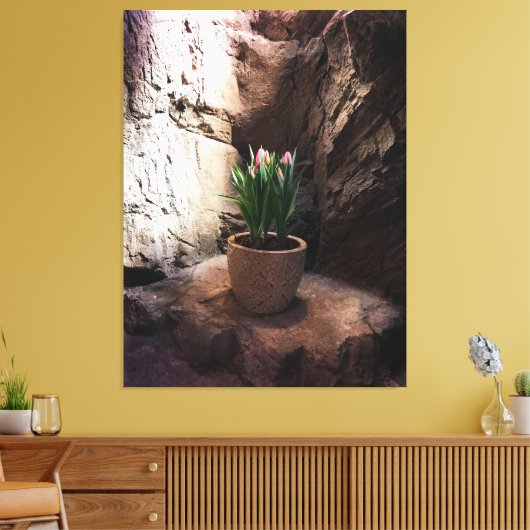 Tulips in einem Grotto Leinwanddruck (Insitu (Wohnzimmer))