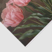 Tulips in einem zarten rosa Botanischen Dekoupage Seidenpapier (Ausschnitt)