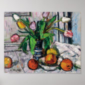 Tulips in einer blauen Vase | George Leslie Hunter Poster (Vorne)
