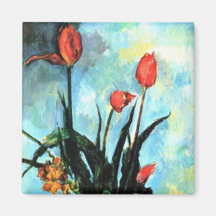 Tulips in einer Vase von Paul Cezanne, Vintage Kun Magnet
