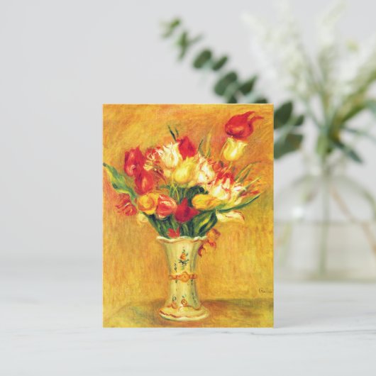 Tulips in einer Vase von Pierre Renoir Postkarte (Stehend Vorderseite)