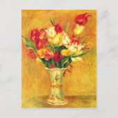 Tulips in einer Vase von Pierre Renoir Postkarte (Vorderseite)