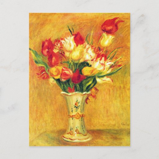 Tulips in einer Vase von Pierre Renoir Postkarte (Vorderseite)