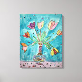 Tulips in einer Vasenwand Leinwand (Vorderseite)