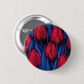 Tulips in Rot und Blau Button (Vorne & Hinten)