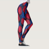 Tulips in Rot und Blau Leggings (Rechts)