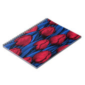 Tulips in Rot und Blau Notizblock (Linke Seite)