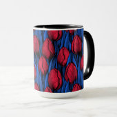 Tulips in Rot und Blau Tasse (VorderseiteRechts)