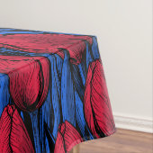 Tulips in Rot und Blau Tischdecke (Beispiel)