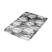 Tulips in Schwarzweiß Badematte (Schrägansicht)