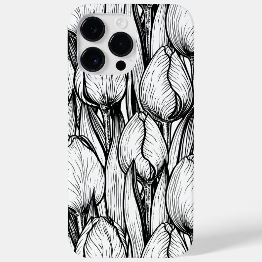 Tulips in Schwarzweiß Case-Mate iPhone Hülle (Rückseite)