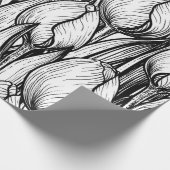 Tulips in Schwarzweiß Geschenkpapier (Ecke)