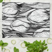 Tulips in Schwarzweiß Geschirrtuch (Gefaltet)