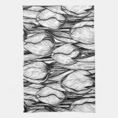 Tulips in Schwarzweiß Geschirrtuch (Vertikal)