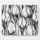 Tulips in Schwarzweiß Mousepad (Vorne)