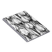 Tulips in Schwarzweiß Notizblock (Rechte Seite)