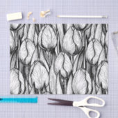Tulips in Schwarzweiß Seidenpapier (Handwerk)