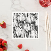 Tulips in Schwarzweiß Serviette (Beispiel)
