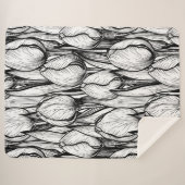 Tulips in Schwarzweiß Sherpadecke (Vorderseite (Horizontal))