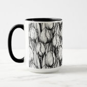 Tulips in Schwarzweiß Tasse (Links)