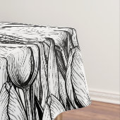 Tulips in Schwarzweiß Tischdecke (Beispiel)