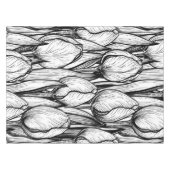 Tulips in Schwarzweiß Tischdecke (Vorderseite (Horizontal))