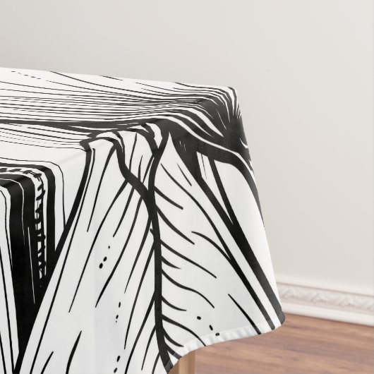 Tulips in Schwarzweiß Tischdecke (Beispiel)