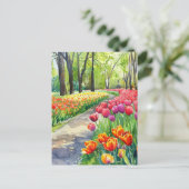 Tulips in The Park Postkarte (Stehend Vorderseite)