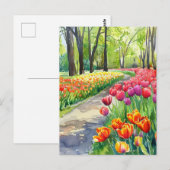 Tulips in The Park Postkarte (Vorne/Hinten)