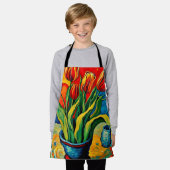 Tulips in Vase Schürze (Getragen)