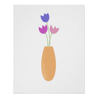 Tulips in Vase Wasserfarbe Poster