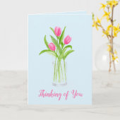 Tulips in Wasser handbemalt Aquarell Floral Karte (Gelbe Blume)