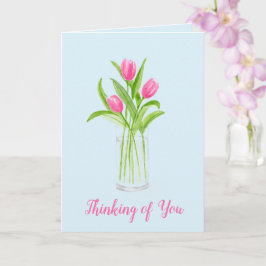 Tulips in Wasser handbemalt Aquarell Floral Karte