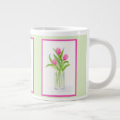 Tulips in Water Handpainted Watercolor Jumbo-Tasse (Rechts)