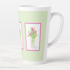 Tulips in Water Handpainted Watercolor Milchtasse