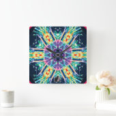 Tulips Kaleidosskop Quadratische Wanduhr (Zuhause)