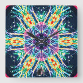 Tulips Kaleidosskop Quadratische Wanduhr (Vorderseite)