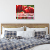 Tulips Leinwand Wrap "live Liebe lacht" (Insitu (Schlafzimmer))