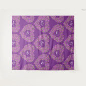 Tulips lila monogramm Hochzeitskugel Wandteppich (Vorderseite (Horizontal))