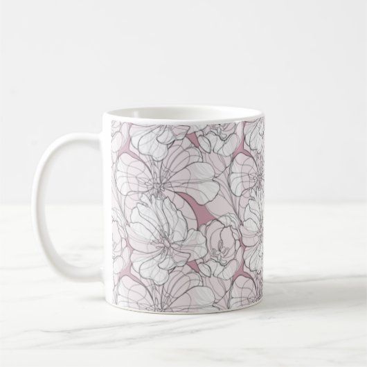 Tulips Line Zeichnend Kaffeetasse (Links)