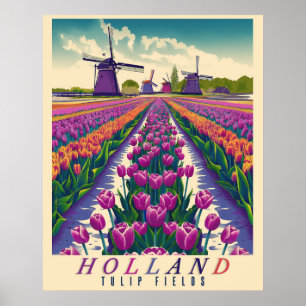 Tulips-Meer - Vintages Holland Poster