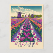 Tulips-Meer - Vintages Holland Postkarte (Vorderseite)