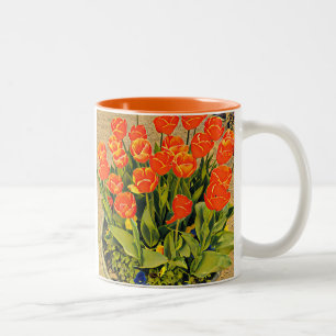 Tulips Modernes Fest der Blume Zweifarbige Tasse